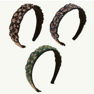 Chic Beaded Headband (Choose 1) - Black, Blue, Green